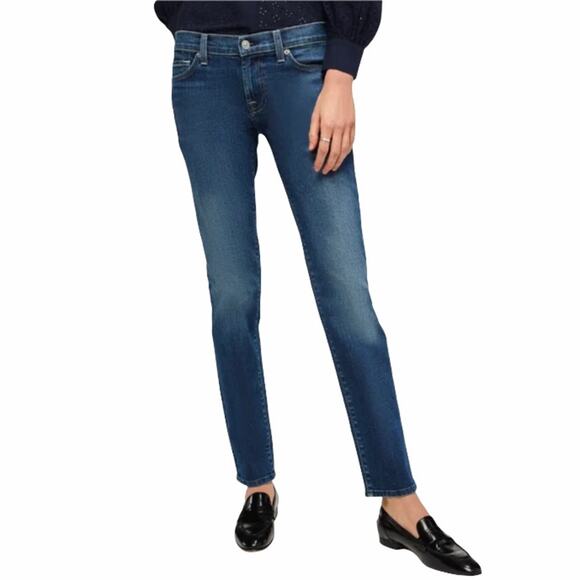7 For All Mankind Roxanne Original Slim Cut Straight Leg Jeans - Picture 1 of 15